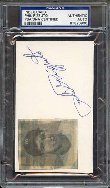 PHIL RIZZUTO SIGNED INDEX CARD PSA/DNA AUTO AUTHENTIC