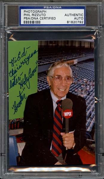 PHIL RIZZUTO SIGNED PHOTO HOLY COW SCOOTER PSA/DNA AUTO AUTHENTIC