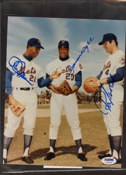 1969 METS CLEON JONES TOMMIE AGEE RON SWOBODA SIGNED 8 X 10 PHOTO PSA/DNA
