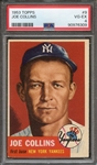 1953 TOPPS 9 JOE COLLINS PSA VG-EX 4