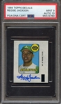 1969 TOPPS DECALS SIGNED REGGIE JACKSON PSA MINT 9 PSA/DNA AUTO 10