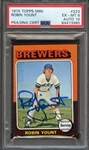 1975 TOPPS MINI 223 SIGNED ROBIN YOUNT PSA EX-MT 6 PSA/DNA AUTO 10