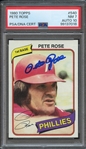 1980 TOPPS 540 SIGNED PETE ROSE PSA NM 7 PSA/DNA AUTO 10