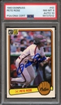 1983 DONRUSS 42 SIGNED PETE ROSE PSA NM-MT 8 PSA/DNA AUTO 10