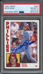 1984 TOPPS 300 SIGNED PETE ROSE PSA NM-MT 8 PSA/DNA AUTO 10