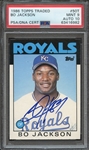 1986 TOPPS TRADED 50T SIGNED BO JACKSON PSA MINT 9 PSA/DNA AUTO 10