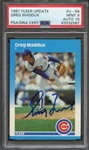 1987 FLEER UPDATE U68 SIGNED GREG MADDUX PSA MINT 9 PSA/DNA AUTO 10