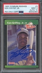 1989 DONRUSS ROOKIES 3 SIGNED KEN GRIFFEY JR PSA MINT 9 PSA/DNA AUTO 10