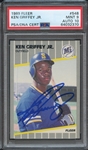 1989 FLEER 548 SIGNED KEN GRIFFEY JR PSA MINT 9 PSA/DNA AUTO 10