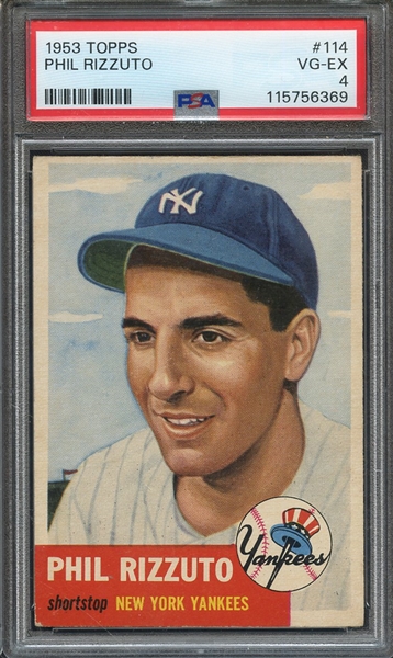 1953 TOPPS 114 PHIL RIZZUTO PSA VG-EX 4