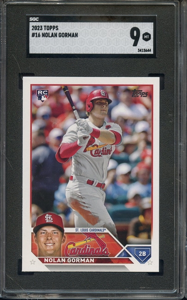 2023 TOPPS 16 NOLAN GORMAN SGC MINT 9