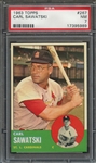 1963 TOPPS 267 CARL SAWATSKI NM 7