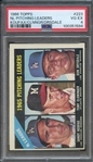 1966 TOPPS 223 NL PITCHING LEADERS KOUFAX/CLNNGR/DRSDALE VG-EX 4