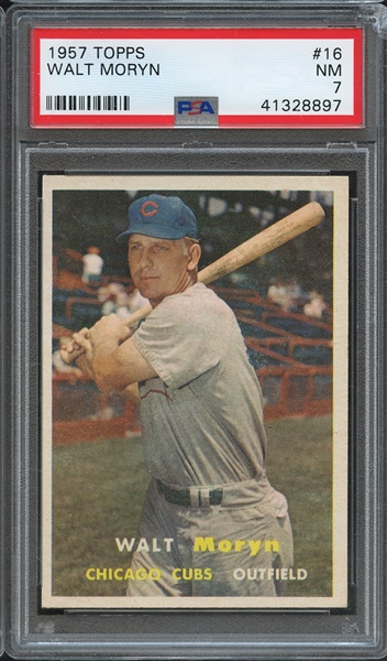 1957 TOPPS 16 WALT MORYN PSA NM 7