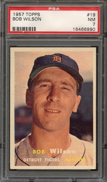1957 TOPPS 19 BOB WILSON PSA NM 7