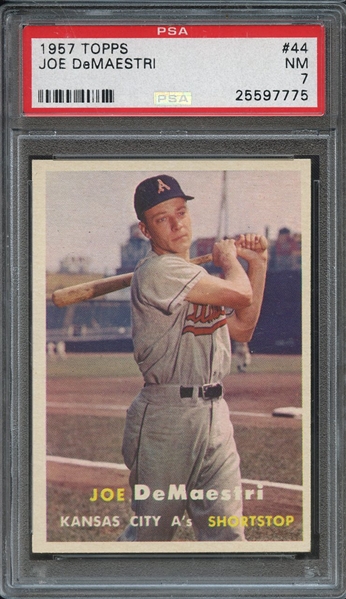 1957 TOPPS 44 JOE DeMAESTRI PSA NM 7
