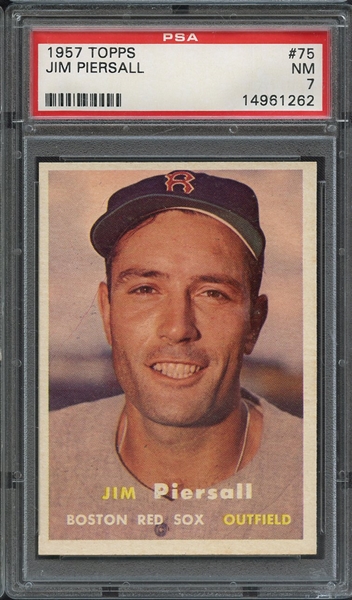 1957 TOPPS 75 JIM PIERSALL PSA NM 7