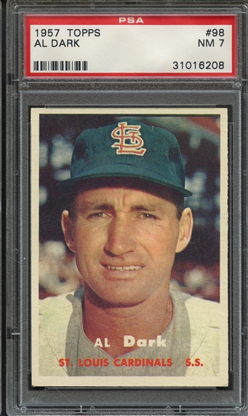 1957 TOPPS 98 AL DARK PSA NM 7