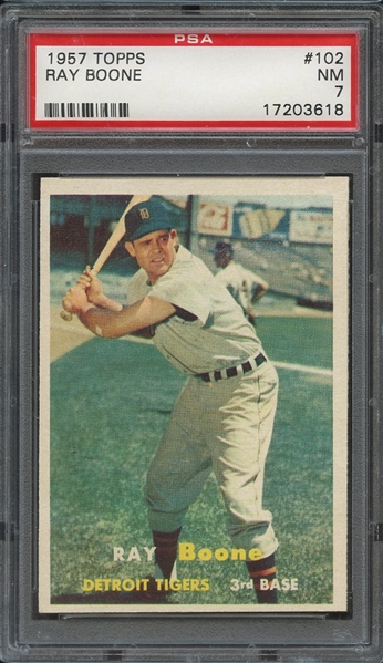1957 TOPPS 102 RAY BOONE PSA NM 7
