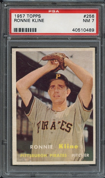1957 TOPPS 256 RONNIE KLINE PSA NM 7