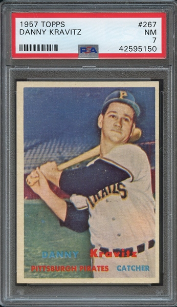 1957 TOPPS 267 DANNY KRAVITZ PSA NM 7