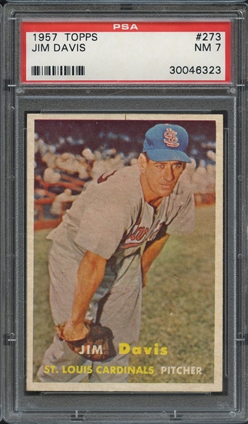 1957 TOPPS 273 JIM DAVIS PSA NM 7