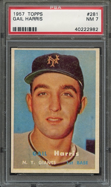 1957 TOPPS 281 GAIL HARRIS PSA NM 7