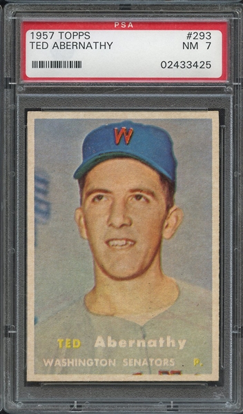 1957 TOPPS 293 TED ABERNATHY PSA NM 7