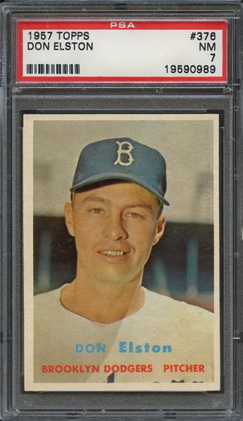 1957 TOPPS 376 DON ELSTON PSA NM 7