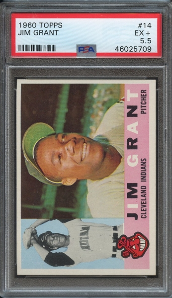 1960 TOPPS 14 JIM GRANT PSA EX+ 5.5
