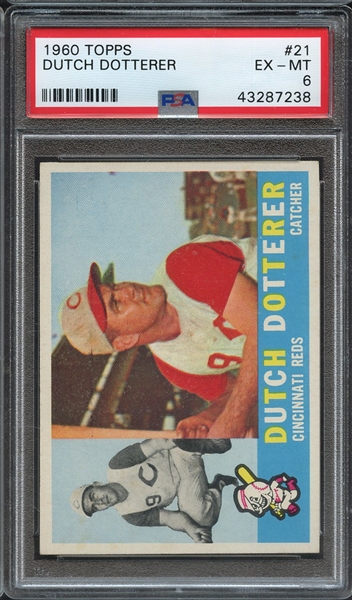 1960 TOPPS 21 DUTCH DOTTERER PSA EX-MT 6