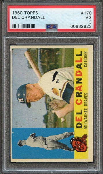 1960 TOPPS 170 DEL CRANDALL PSA VG 3