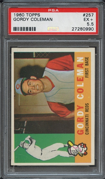 1960 TOPPS 257 GORDY COLEMAN PSA EX+ 5.5