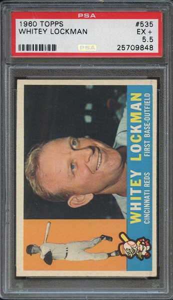 1960 TOPPS 535 WHITEY LOCKMAN PSA EX+ 5.5