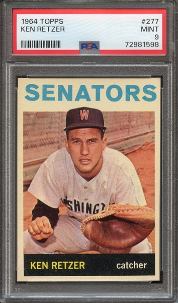1964 TOPPS 277 KEN RETZER PSA MINT 9