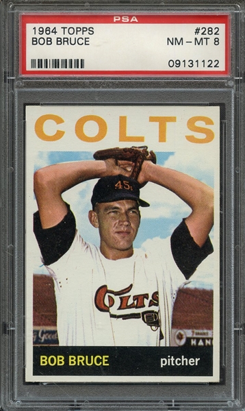 1964 TOPPS 282 BOB BRUCE PSA NM-MT 8