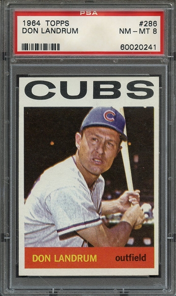 1964 TOPPS 286 DON LANDRUM PSA NM-MT 8