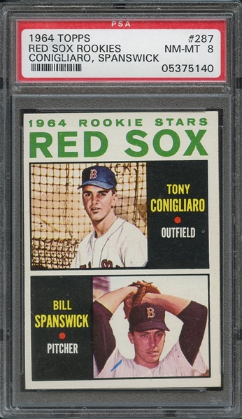 1964 TOPPS 287 RED SOX ROOKIES CONIGLIARO PSA NM-MT 8