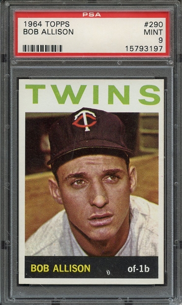 1964 TOPPS 290 BOB ALLISON PSA MINT 9