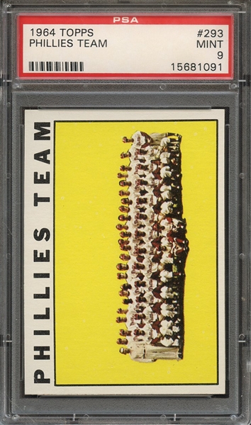 1964 TOPPS 293 PHILLIES TEAM PSA MINT 9