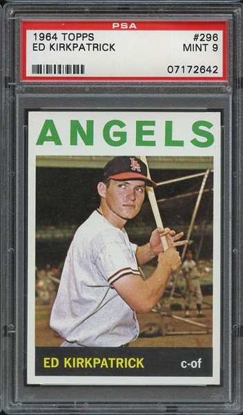 1964 TOPPS 296 ED KIRKPATRICK PSA MINT 9