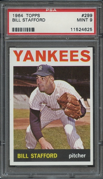 1964 TOPPS 299 BILL STAFFORD PSA MINT 9