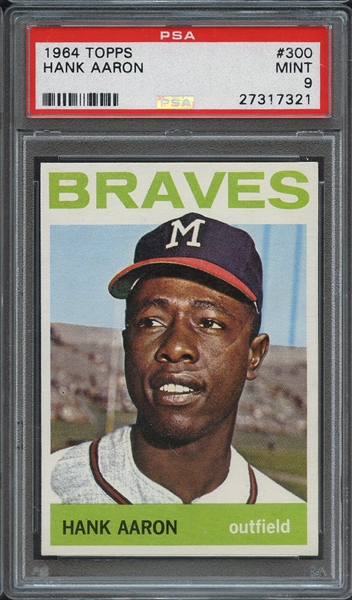 1964 TOPPS 300 HANK AARON PSA MINT 9