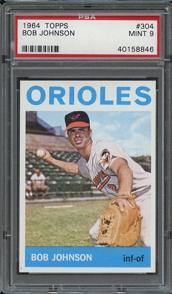1964 TOPPS 304 BOB JOHNSON PSA MINT 9