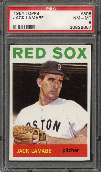 1964 TOPPS 305 JACK LAMABE PSA NM-MT 8