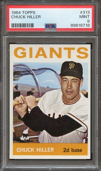 1964 TOPPS 313 CHUCK HILLER PSA MINT 9