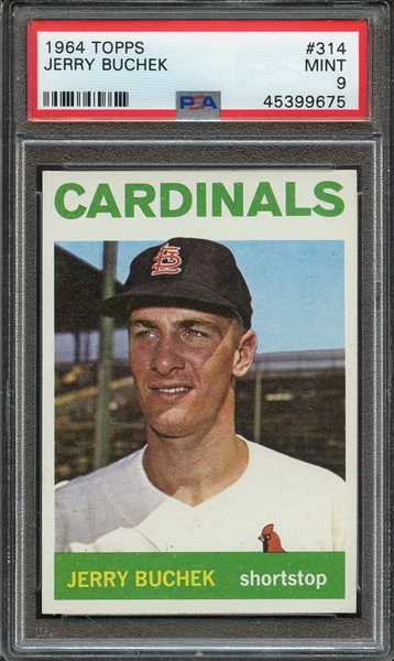 1964 TOPPS 314 JERRY BUCHEK PSA MINT 9