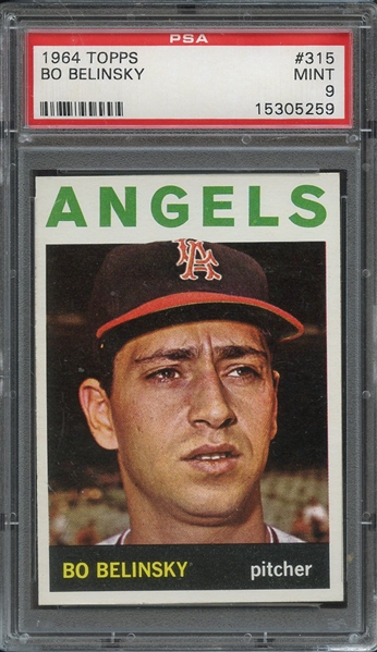 1964 TOPPS 315 BO BELINSKY PSA MINT 9