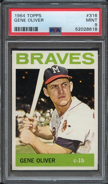 1964 TOPPS 316 GENE OLIVER PSA MINT 9