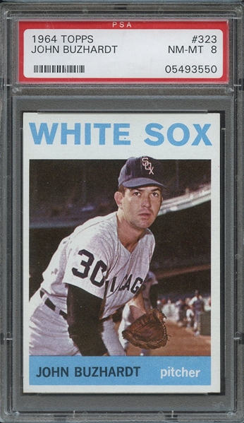 1964 TOPPS 323 JOHN BUZ HARDT PSA NM-MT 8